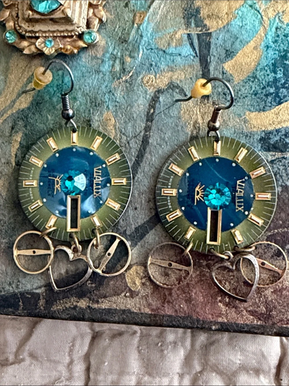 Steam punk watch parts artistic pierced earrings